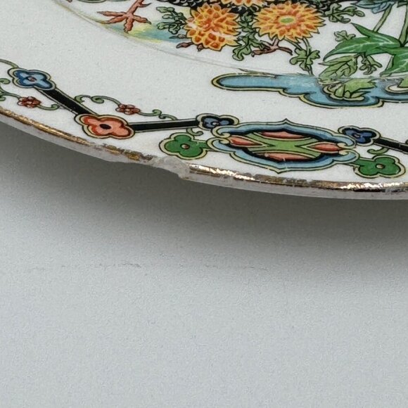 Vintage John Maddock and Sons Royal Vitreous Peacock Dessert Plate set of two - Picture 12 of 15